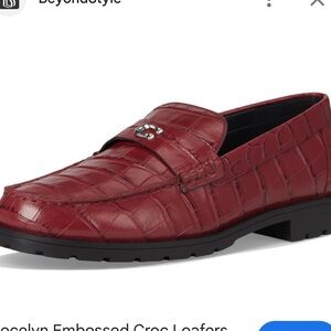 Coach Jocelyn embossed ceoc leather loafers women size US 9B plum